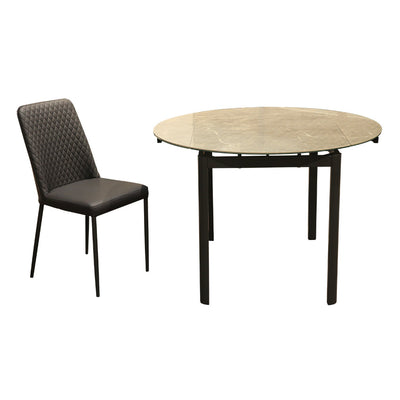 007-DT963+DY061 Sintered Stone Extendable Dining Table Bundle with four chairs