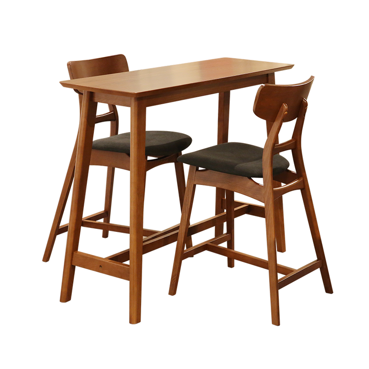 Malaysia imported VENO solid wood bar table with two RON bar chairs