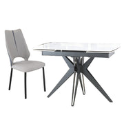 007-DT100+DY90 Sintered Stone Extendable Dining Table Bundle with four chairs