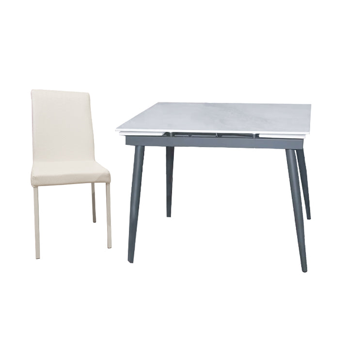 007-DT89+DY318B Sintered Stone Extendable Dining Table Bundle with four chairs