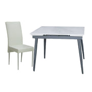 007-DT89+DY318 Sintered Stone Extendable Dining Table Bundle with four chairs