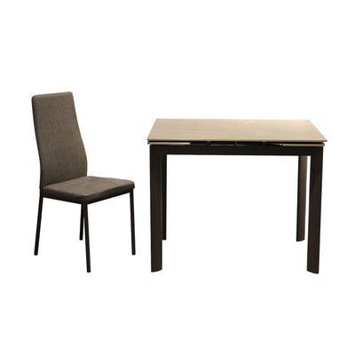 007-DT990+007-DY048B Sintered Stone Extendable Dining Table Bundle with four chairs