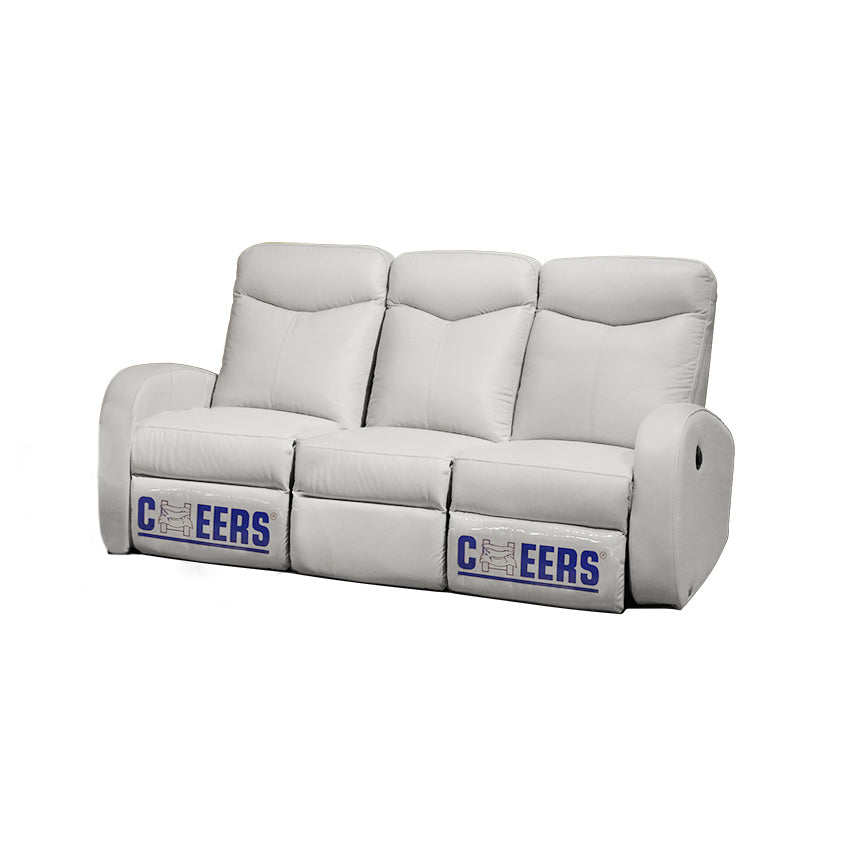 CHEERS - CAMDEN two-seater leather electric recliner sofa with chaise lounge