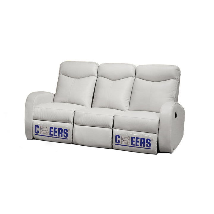 CHEERS - CAMDEN two-seater leather electric recliner sofa with chaise lounge