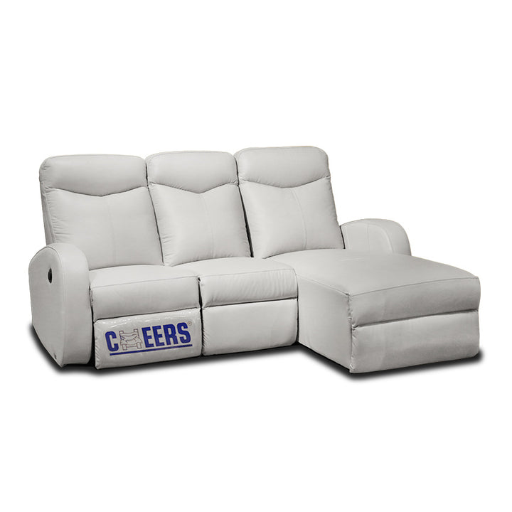 CHEERS - CAMDEN two-seater leather electric recliner sofa with chaise lounge