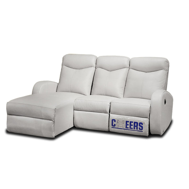 CHEERS - CAMDEN two-seater leather electric recliner sofa with chaise lounge