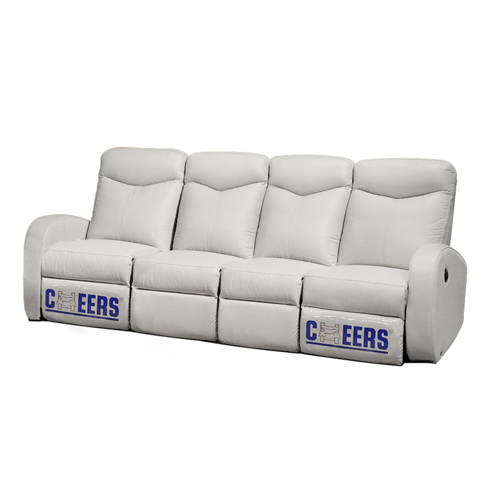 CHEERS - CAMDEN two-seater leather electric recliner sofa with chaise lounge