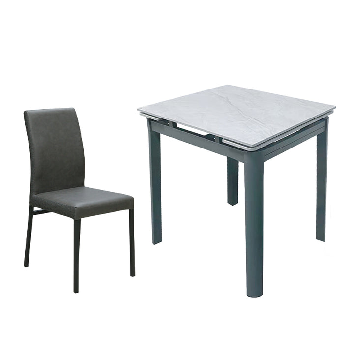 020-B623+B319 Sintered Stone Extendable Dining Table Bundle with four chairs