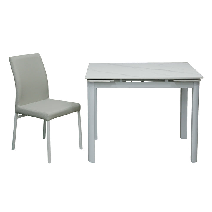 020-B622+B318 Sintered Stone Extendable Dining Table Bundle with four chairs