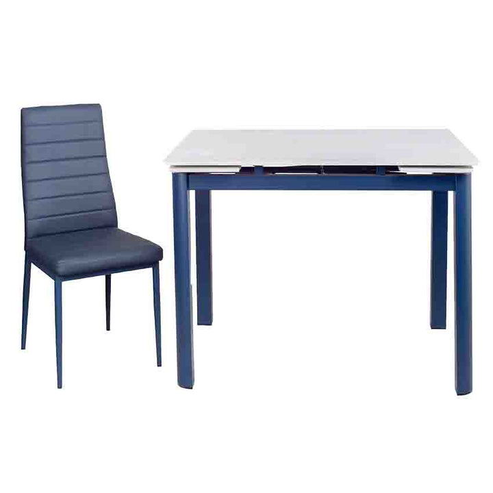 020-B910+B117 Sintered Stone Extendable Dining Table Bundle with four chairs