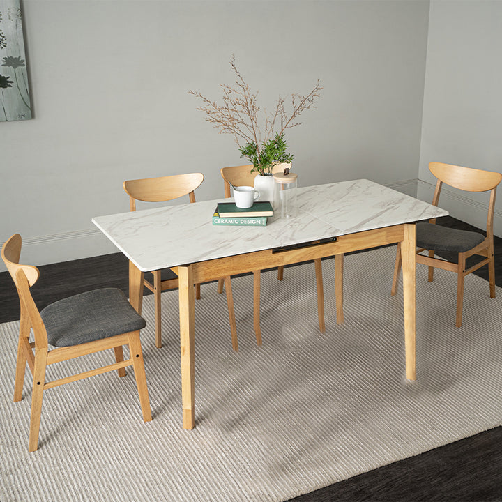 IMPORTED FROM MALAYSIA-026-FORTIS+MACY FORTIS Extendable Dining Table Bundle with Four chairs