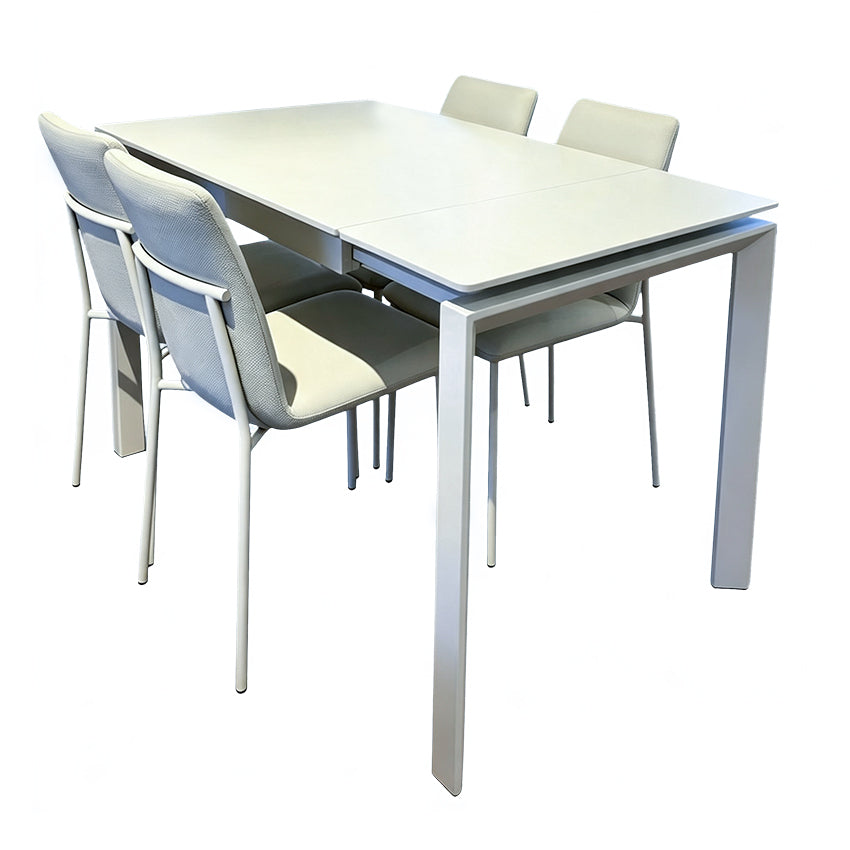 056-YA012+YA302 VENICE Sintered Stone Singled Extendable Dinning Table Bundle with Four Chairs