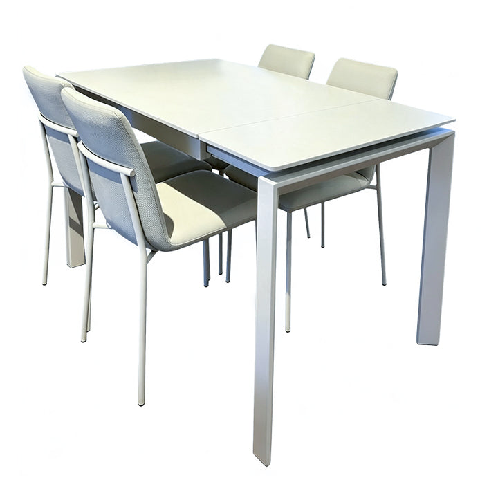 056-YA012+YA302 VENICE Sintered Stone Singled Extendable Dinning Table Bundle with Four Chairs