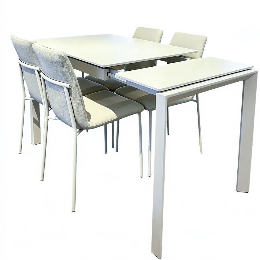 056-YA012+YA302 VENICE Sintered Stone Singled Extendable Dinning Table Bundle with Four Chairs