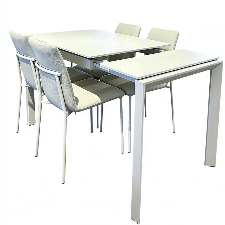 056-YA012+YA302 VENICE Sintered Stone Singled Extendable Dinning Table Bundle with Four Chairs