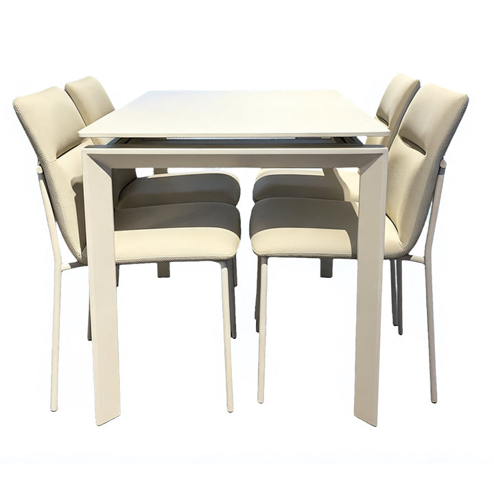 056-YA012+YA302 VENICE Sintered Stone Singled Extendable Dinning Table Bundle with Four Chairs