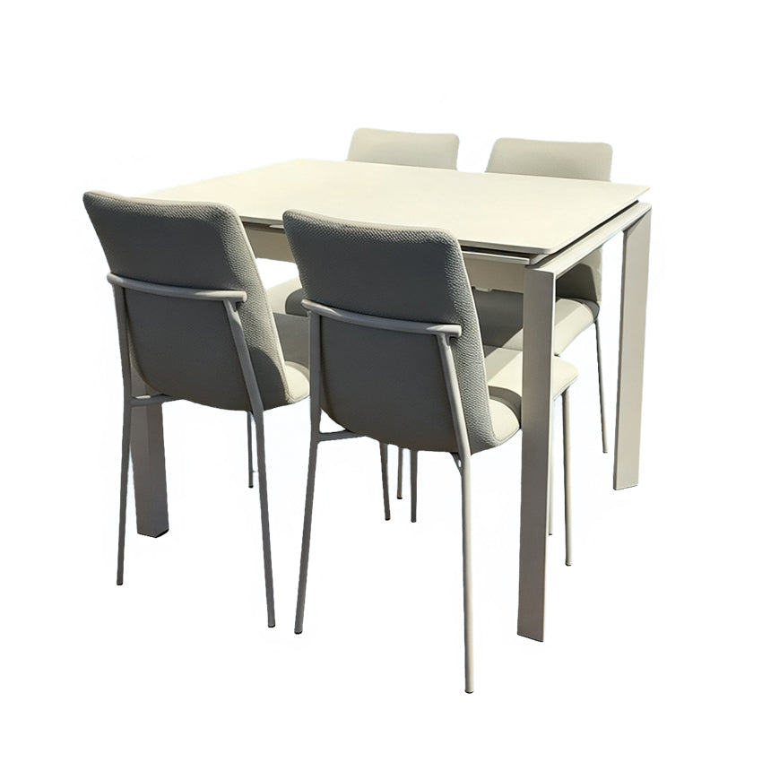 056-YA012+YA302 VENICE Sintered Stone Singled Extendable Dinning Table Bundle with Four Chairs