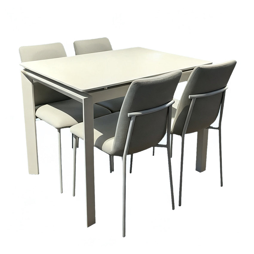 056-YA012+YA302 VENICE Sintered Stone Singled Extendable Dinning Table Bundle with Four Chairs