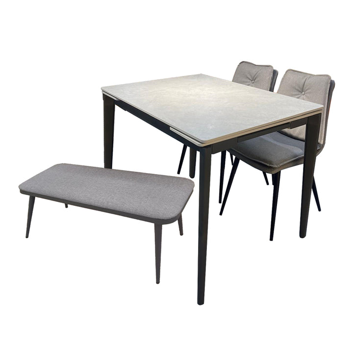YA010+YA291 FRESH Sintered Stone Extendable Dinning Table Bundle with Four chairs