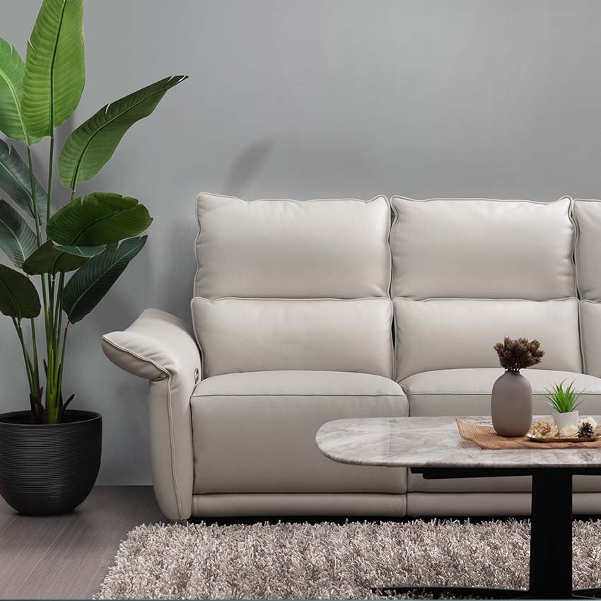 OKINO Deluxe 品牌-CLARET全真皮三電動三位梳化(活動扶手)(寵物布/全真皮）