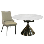 007-DT25+DY093 Sintered Stone Extendable Dining Table Bundle with four chairs