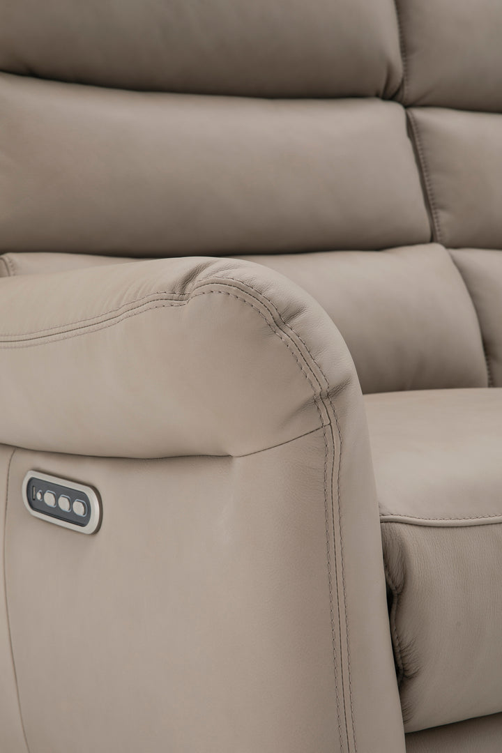 Okino Deluxe Brand-TITAN full leather three-electric 2 seater recliner sofa(Pet Friendly Fabric / Leather)