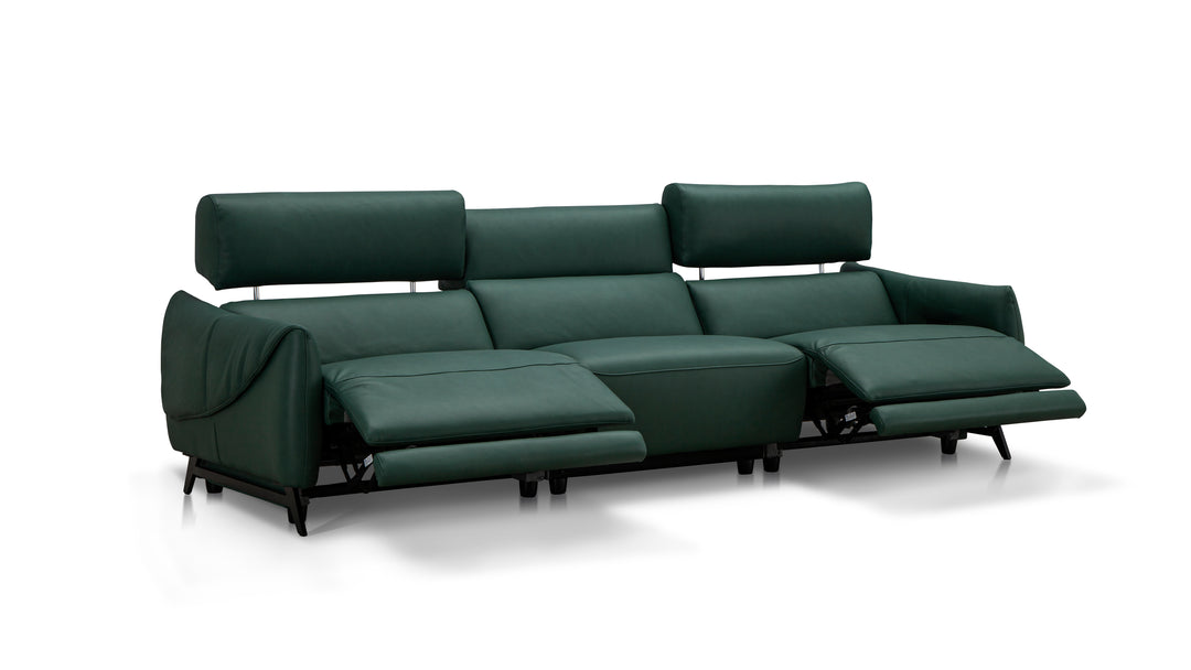 Okino Deluxe Brand-SOLANA full leather 3 seater recliner sofa with electric headrest